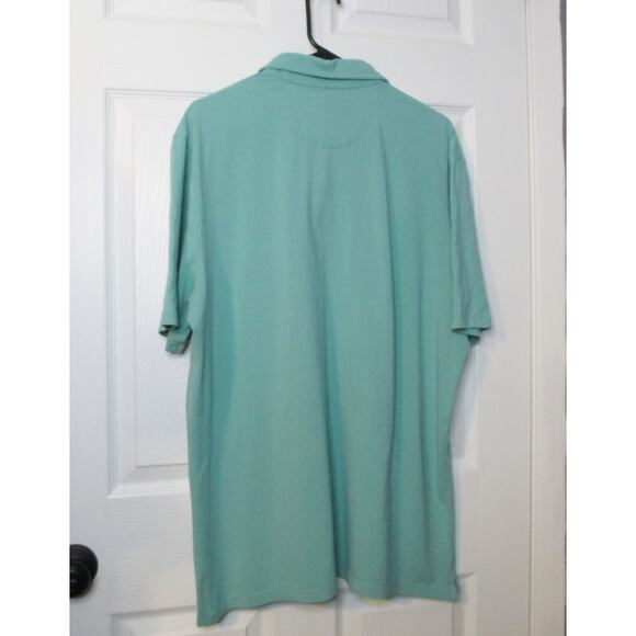 Johnnie-O West Coast Prep Green S/S Preppy Pocket Polo Mens XL Cotton Spandex - Picture 9 of 10